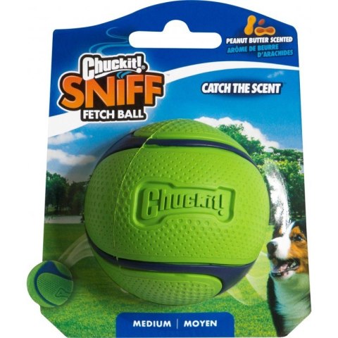 Chuckit!- SNIFF FETCH BALL PEANUT BUTTER MEDIUM - piłka dla psa