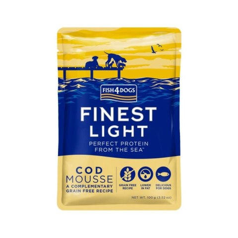 FISH4DOGS - Light Mus z Dorsza 100g - Karma mokra dla psa z nadwagą
