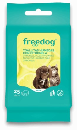 Freedog Chusteczki pielęgnacyjne dla psa i kota do sierści i łap- cytrusowe 25 sztuk