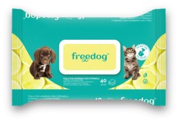 Freedog Chusteczki pielęgnacyjne dla psa i kota do sierści i łap- cytrusowe 40 sztuk
