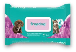 Freedog Chusteczki pielęgnacyjne dla psa i kota do sierści i łap- lawenda i wanilia 40 sztuk