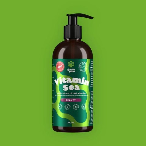 GREEN PAW Vitamin Sea- Olej z łososia z dodatkiem kompleksu witamin ADEK 300ml