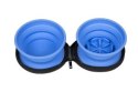 Kiwi Walker TRAVEL DOUBLE BOWL SLOWFEEDER zestaw misek turystycznych niebieskich
