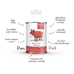 OLLO Pure Pork- mokra karma dla psa z wieprzowiną 400g