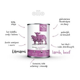 OLLO Umami Lamb & Beef mokra karma dla psa - jagnięcina, wołowina 400g