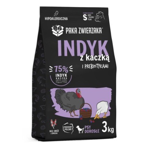 PAKA ZWIERZAKA Karma sucha z indykiem i kaczką dla psa MINI 3kg