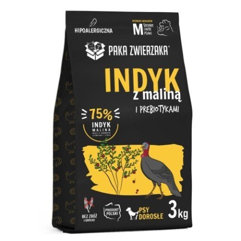 PAKA ZWIERZAKA Karma sucha z indykiem i maliną 3kg roz.M