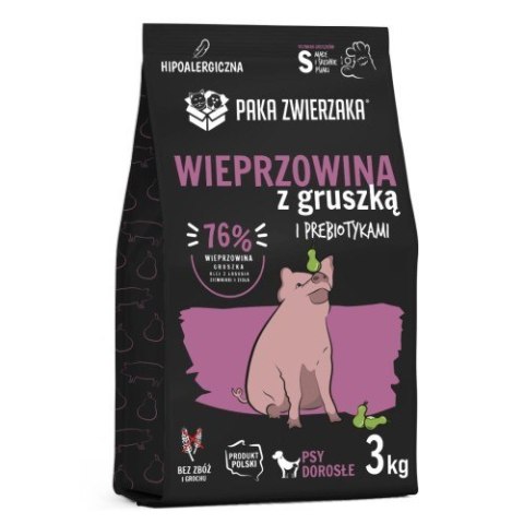 PAKA ZWIERZAKA Karma sucha z wieprzowiny z gruszką "S" 3kg