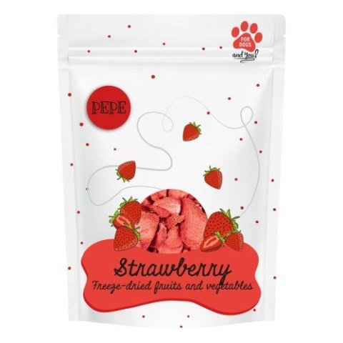 PAKA ZWIERZAKA Przysmak dla psa PEPE- Truskawka liofilizowana (20g) PAKA ZWIERZAKA Przysmak dla psa PEPE- Truskawka liofilizowana (20g)