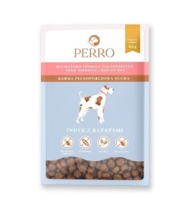 PERRO Karma sucha Indyk z batatami - bezzbożowa karma sucha dla psów dorosłych średnich i dużych ras PRÓBKA 60g
