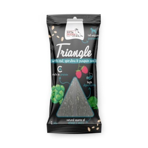 Syta Micha gryzak dla psa Trójkąt - Dorsz z jeleniem i spiruliną 2 szt. Syta Micha gryzak dla psa Trójkąt - Dorsz z jeleniem i spiruliną 2 szt.
