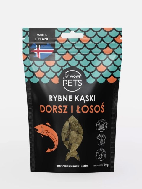 WOW!HAU - Rybne kąski dla psa DORSZ i ŁOSOŚ 100g