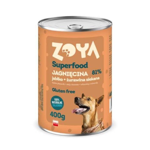 ZOYA Karma Mokra dla psa JAGNIĘCINA Z ŻURAWINĄ I BABKĄ PŁESZNIK 400G