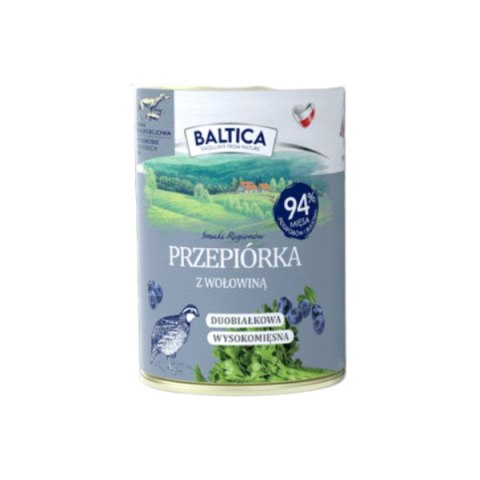 BALTICA Karma mokra dla psa Przepiórka z wołowiną 400g