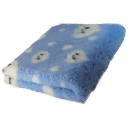 BUBA Legowisko DRY BED 28mm antypoślizgowe błękitne w wesołe chmurki 75x50