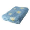 BUBA Legowisko DRY BED 28mm antypoślizgowe błękitny w stokrotki 75x50