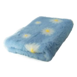 BUBA Legowisko DRY BED 28mm antypoślizgowe błękitny w stokrotki 75x50
