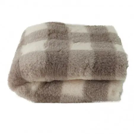 BUBA Legowisko DRY BED 28mm antypoślizgowe krata beżowo-pszeniczna 75x50