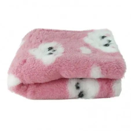 BUBA Legowisko DRY BED 28mm antypoślizgowe różowy w wesołe chmurki 75x50