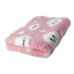 BUBA Legowisko DRY BED 28mm antypoślizgowe różowy w wesołe chmurki 75x50