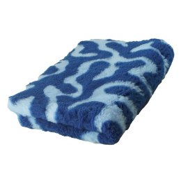 BUBA Legowisko DRY BED 28mm antypoślizgowe zawijasy granatowo-błękitne 75x50