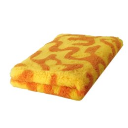 BUBA Legowisko DRY BED 28mm antypoślizgowe zawijasy żółto-pomarańczowe 75x50