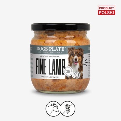 Dogs Plate Fine Lamb - karma dla psów z mięsa jagnięcego 360g Dogs Plate Fine Lamb - karma dla psów z mięsa jagnięcego 360g