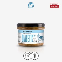 Dogs Plate Vet Diabetic z indykiem 180g -mokra specjalistyczna karma dla psów z chorobami trzustki i cukrzycą