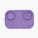 FIBOO Fibooffet- Mata z miseczkami 3w1 dla psa fioletowa 41x26,5 cm