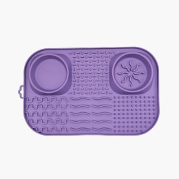 FIBOO Fibooffet- Mata z miseczkami 3w1 dla psa fioletowa 41x26,5 cm