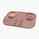 FIBOO Fibooffet- Mata z miseczkami 3w1 dla psa różowa 41x26,5 cm