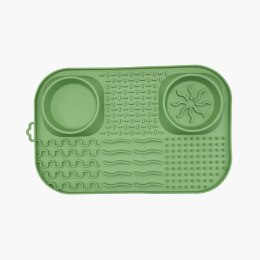 FIBOO Fibooffet- Mata z miseczkami 3w1 dla psa zielona 41x26,5 cm
