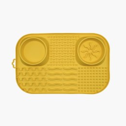 FIBOO Fibooffet- Mata z miseczkami 3w1 dla psa żółta 41x26,5 cm