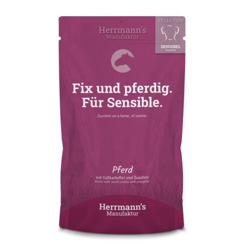 HERRMANN'S Selection Sensitive Dog Pferd - karma mokra dla psa konina z cukinią i batatami (150g)