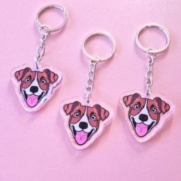 LENEE- Brelok akrylowy z rasą psa Jack Russell uśmiech