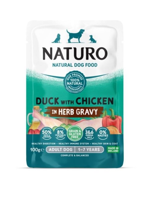 NATURO - saszetka - KACZKA z kurczakiem w sosie 100g NATURO - saszetka - KACZKA z kurczakiem w sosie 100g