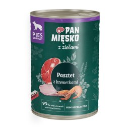 PAN MIĘSKO Karma mokra dla psa, Pasztet z krewetkami, wołowiną, indykiem i ziołami 400 g