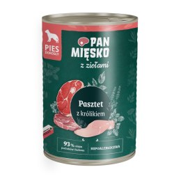 PAN MIĘSKO Karma mokra dla psa, Pasztet z królikiem, wołowiną, wieprzowiną i ziołami 400 g