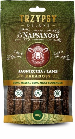 TRZYPSY NAPSANOSY- kabanosy dla psa z jagnięciny 80g