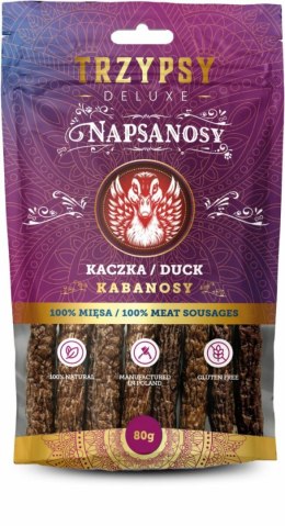 TRZYPSY NAPSANOSY- kabanosy dla psa z kaczki 80G