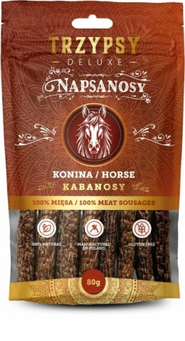 TRZYPSY NAPSANOSY- kabanosy dla psa z koniny 80G