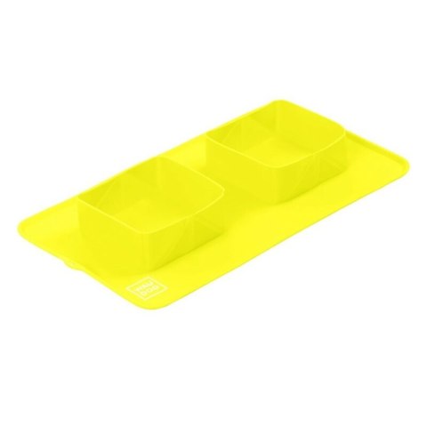 WAUDOG Silikonowa przenośna, podwójna, składana miska WauDog, 385x230x50mm żółty