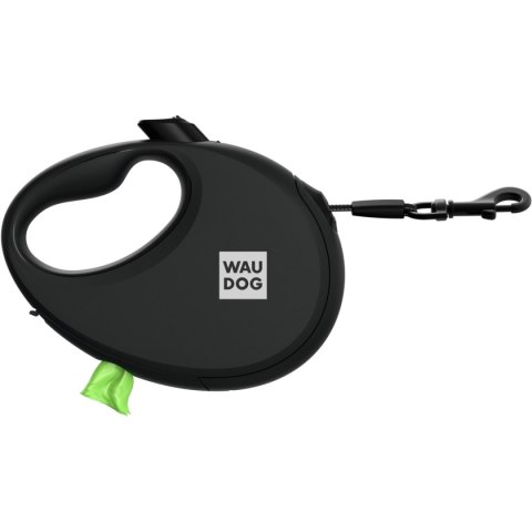 WAUDOG Smycz automatyczna dla psa R-leash z pojemnikiem na worek, taśma odblaskowa, czarna L 40kg/5m WAUDOG Smycz automatyczna dla psa R-leash z pojemnikiem na worek, taśma odblaskowa, czarna L 40kg/5m
