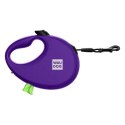 WAUDOG Smycz automatyczna dla psa R-leash z pojemnikiem na worek, taśma odblaskowa, fioletowa S 12kg/3m