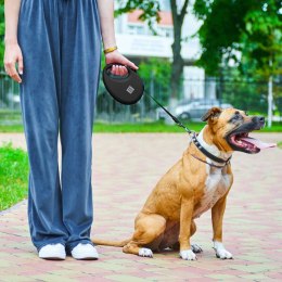 WAUDOG Smycz automatyczna dla psa R-leash z pojemnikiem na worek, taśma odblaskowa, niebieska M 20kg/5m