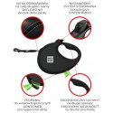 WAUDOG Smycz automatyczna dla psa R-leash z pojemnikiem na worek, taśma odblaskowa, pomarańczowa L 40kg/5m