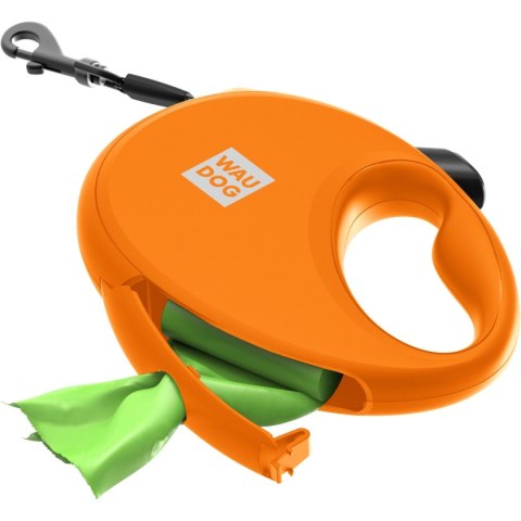 WAUDOG Smycz automatyczna dla psa R-leash z pojemnikiem na worek, taśma odblaskowa, pomarańczowa S 12kg/3m WAUDOG Smycz automatyczna dla psa R-leash z pojemnikiem na worek, taśma odblaskowa, pomarańczowa S 12kg/3m