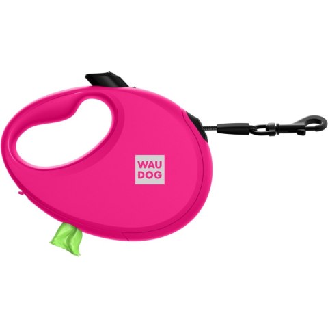 WAUDOG Smycz automatyczna dla psa R-leash z pojemnikiem na worek, taśma odblaskowa, różowa L 40kg/5m WAUDOG Smycz automatyczna dla psa R-leash z pojemnikiem na worek, taśma odblaskowa, różowa L 40kg/5m