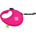 WAUDOG Smycz automatyczna dla psa R-leash z pojemnikiem na worek, taśma odblaskowa, różowa M 20kg/5m WAUDOG Smycz automatyczna dla psa R-leash z pojemnikiem na worek, taśma odblaskowa, różowa M 20kg/5m