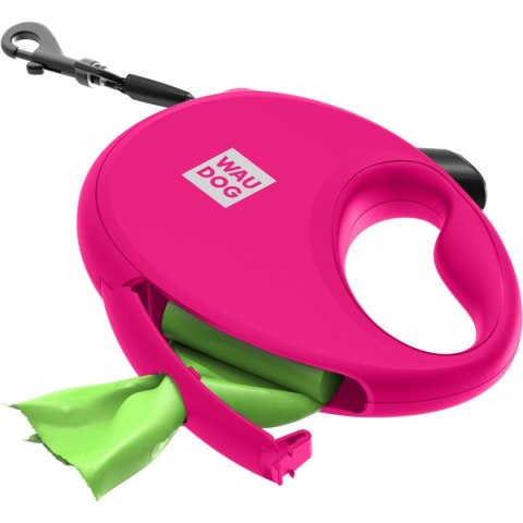 WAUDOG Smycz automatyczna dla psa R-leash z pojemnikiem na worek, taśma odblaskowa, różowa S 12kg/3m WAUDOG Smycz automatyczna dla psa R-leash z pojemnikiem na worek, taśma odblaskowa, różowa S 12kg/3m